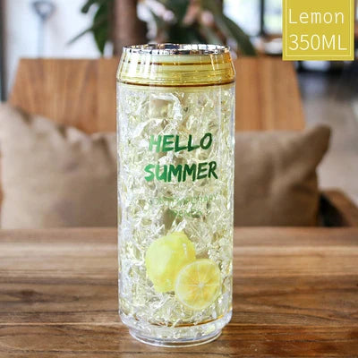 Fun! Summer drink Ice Effect Can style Plastic Water Bottle