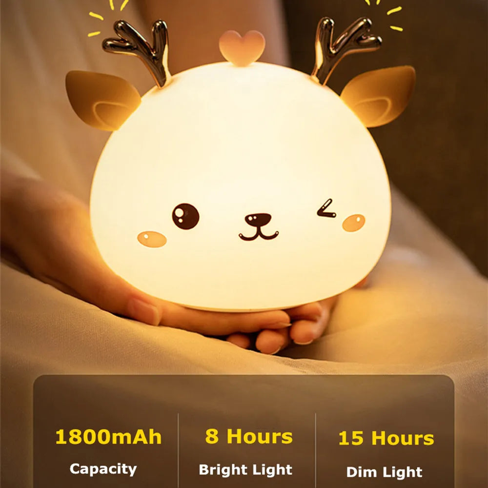 Reindeer soft led night light
