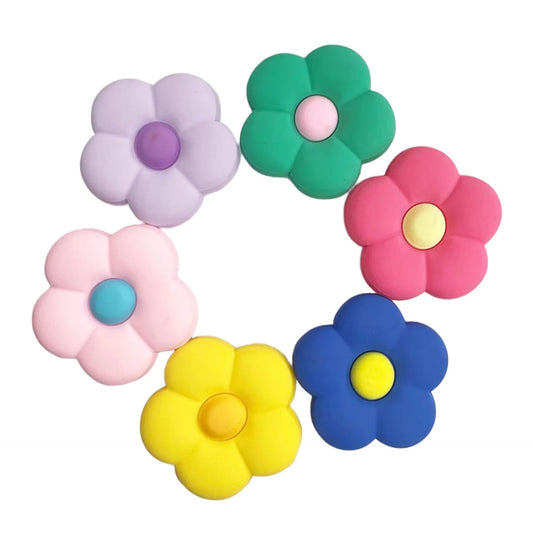 6 Piece Flower Pin Charms