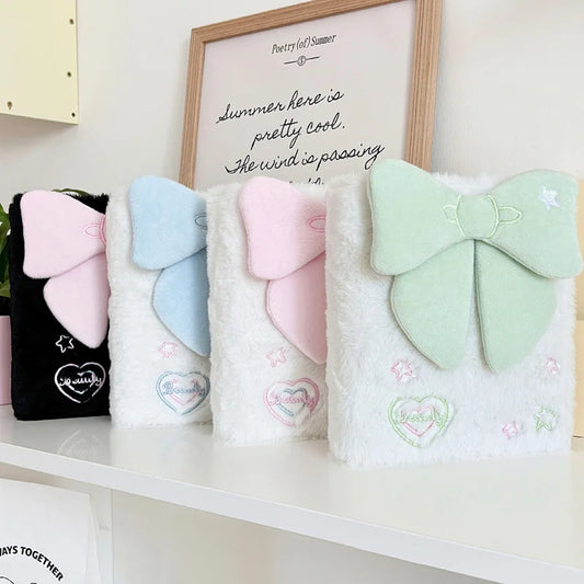 Fluffy bow photo card binder