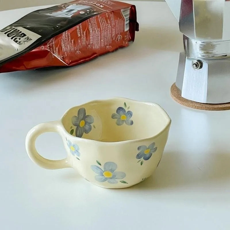 Hand painted flower mug