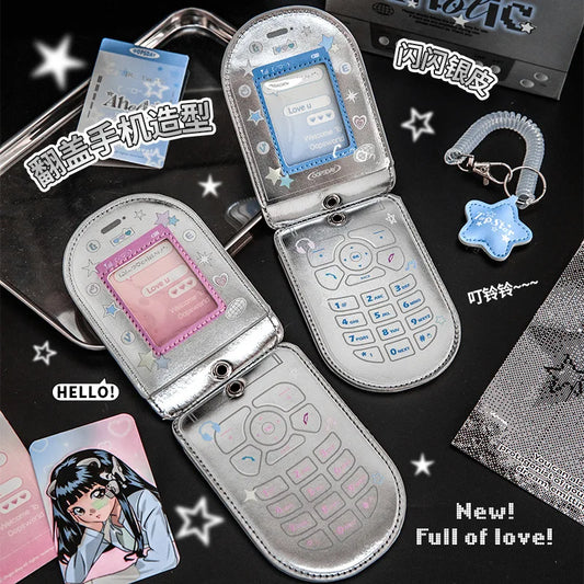 Flip phone k pop photo card holder