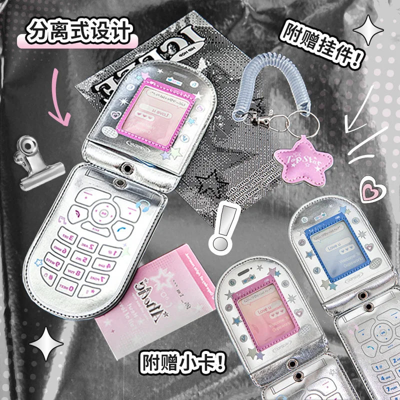 Flip phone k pop photo card holder