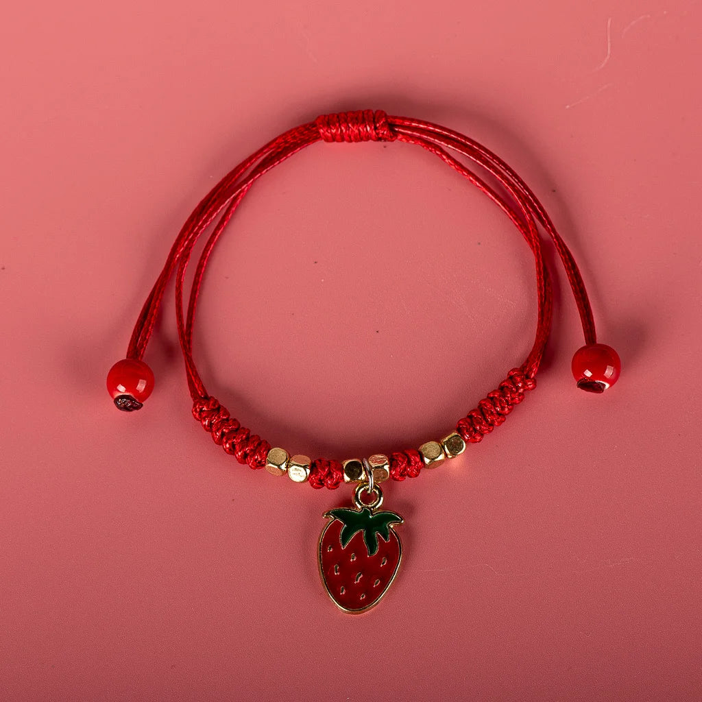 Strawberry & Cherry Charm Bracelet