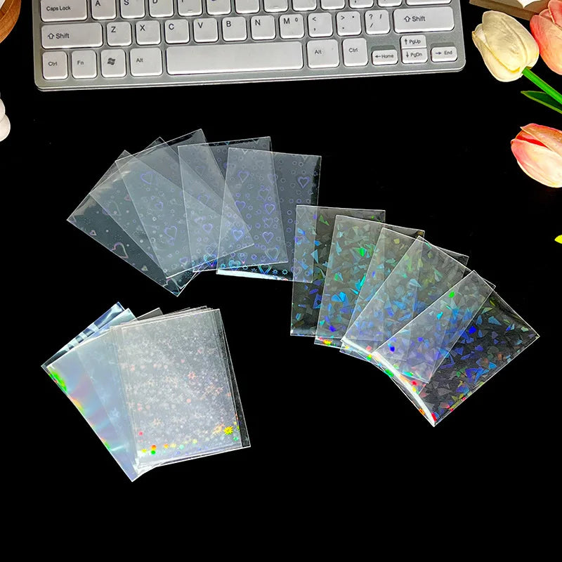 50 pc holographic clear photo-card sleeves
