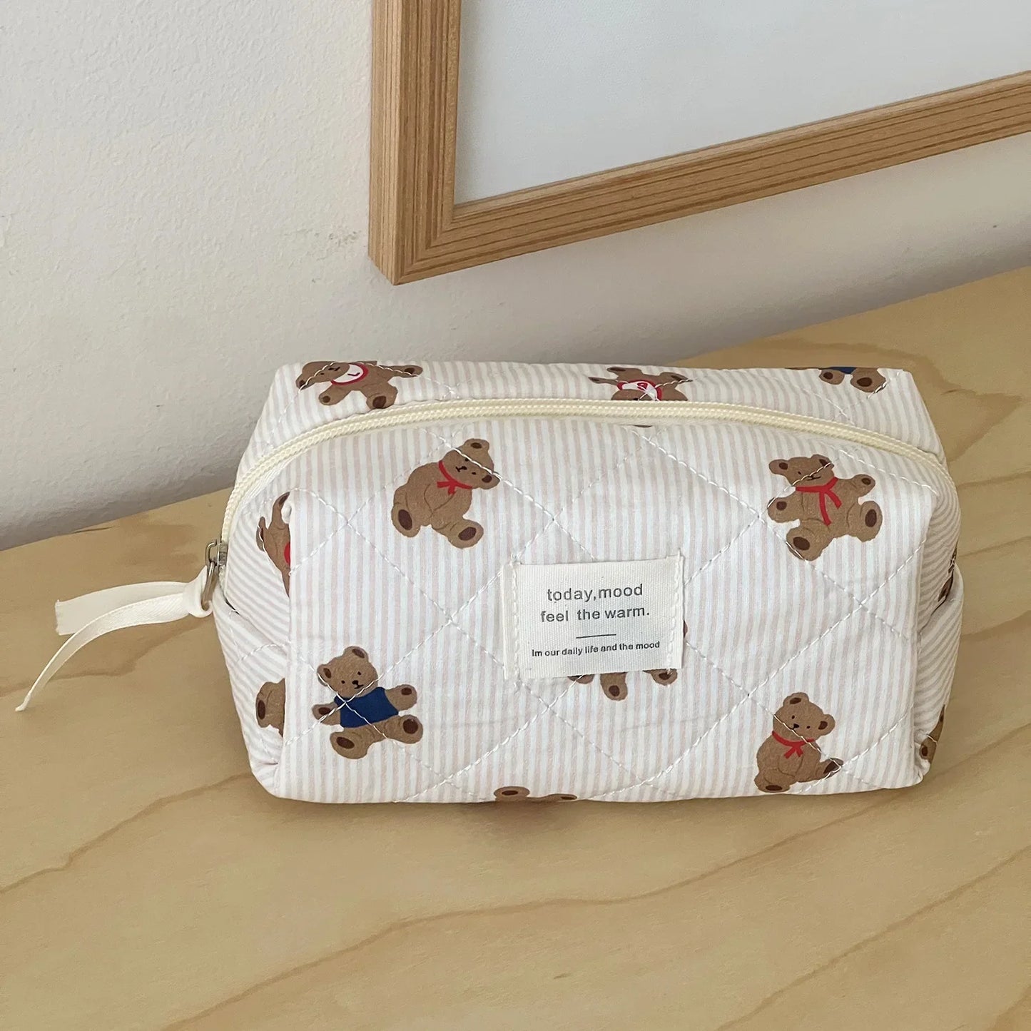 Quilted Bear Makeup Bag