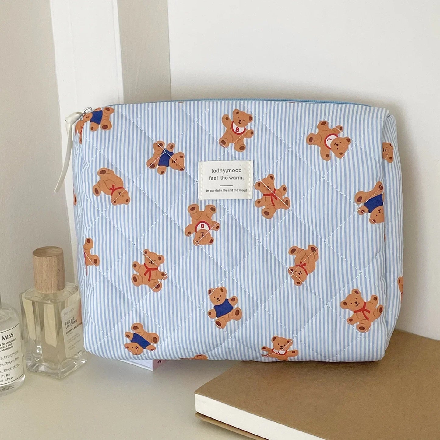 Quilted Bear Makeup Bag