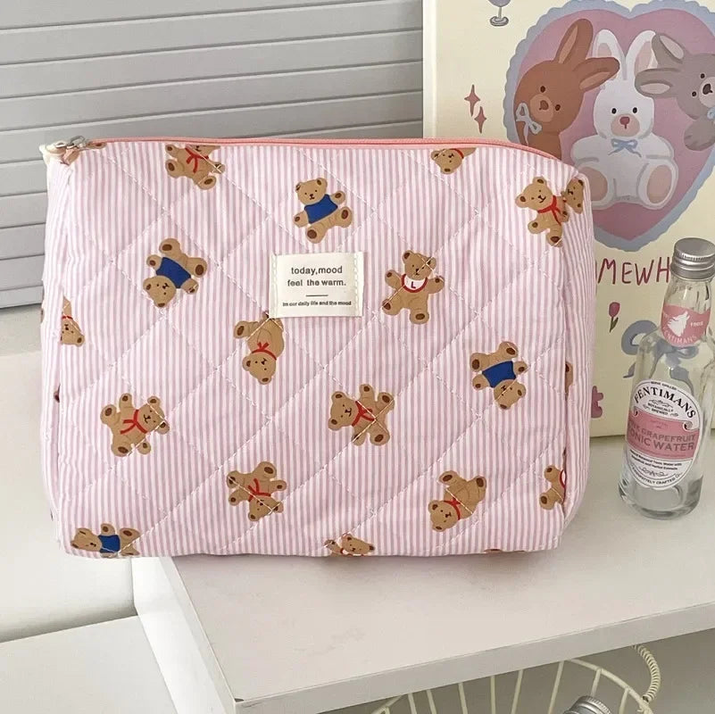 Quilted Bear Makeup Bag