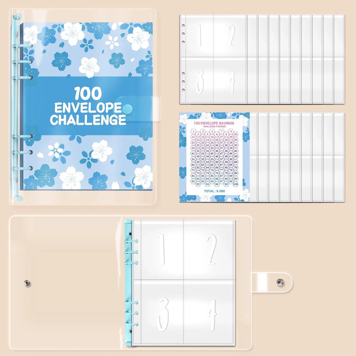 100 Envelopes Money Saving Money A5 Binder
