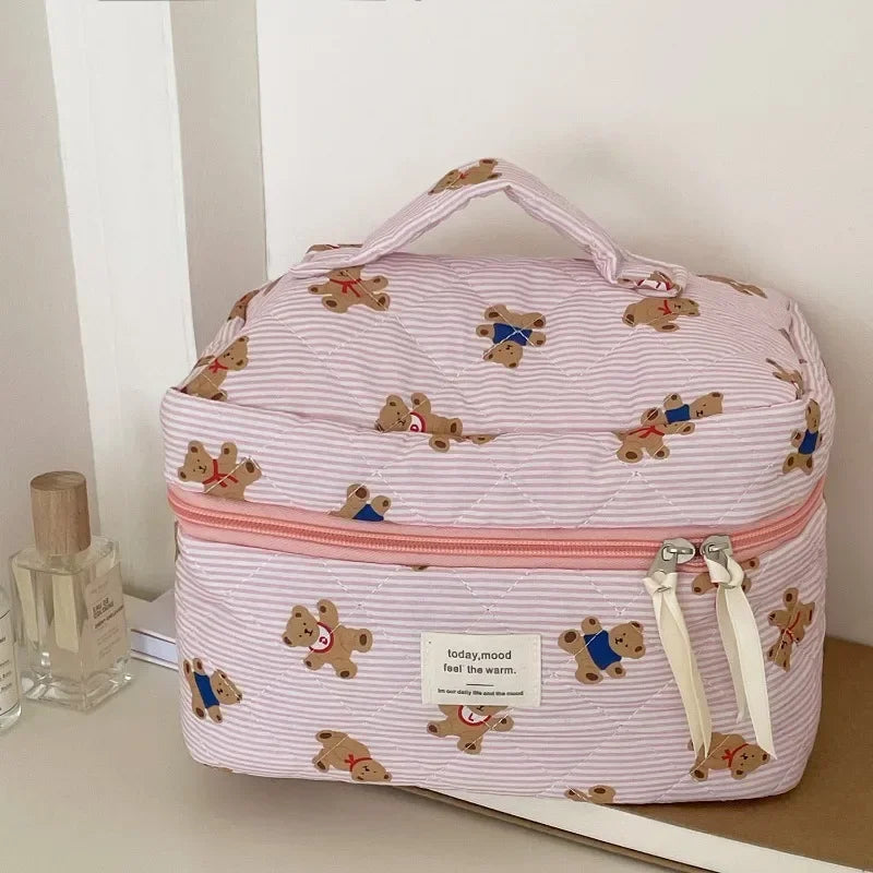 Quilted Bear Makeup Bag