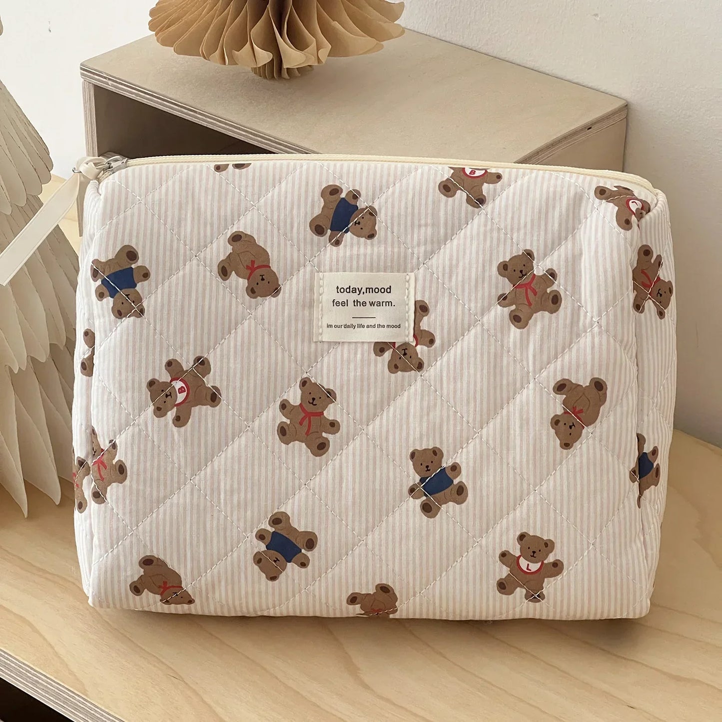 Quilted Bear Makeup Bag