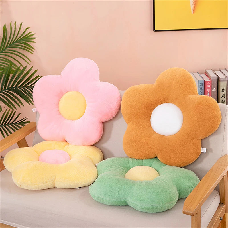 Flower soft plush pillow