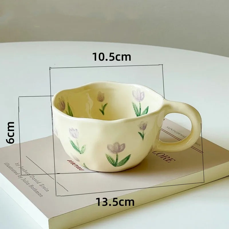 Hand painted flower mug