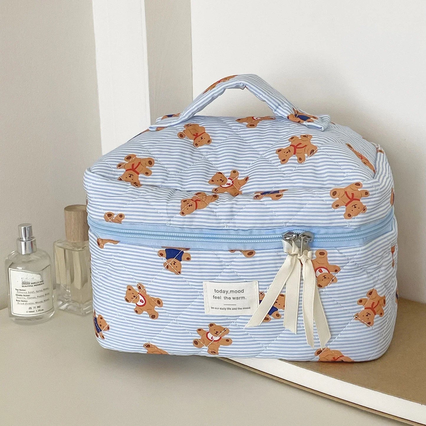 Quilted Bear Makeup Bag