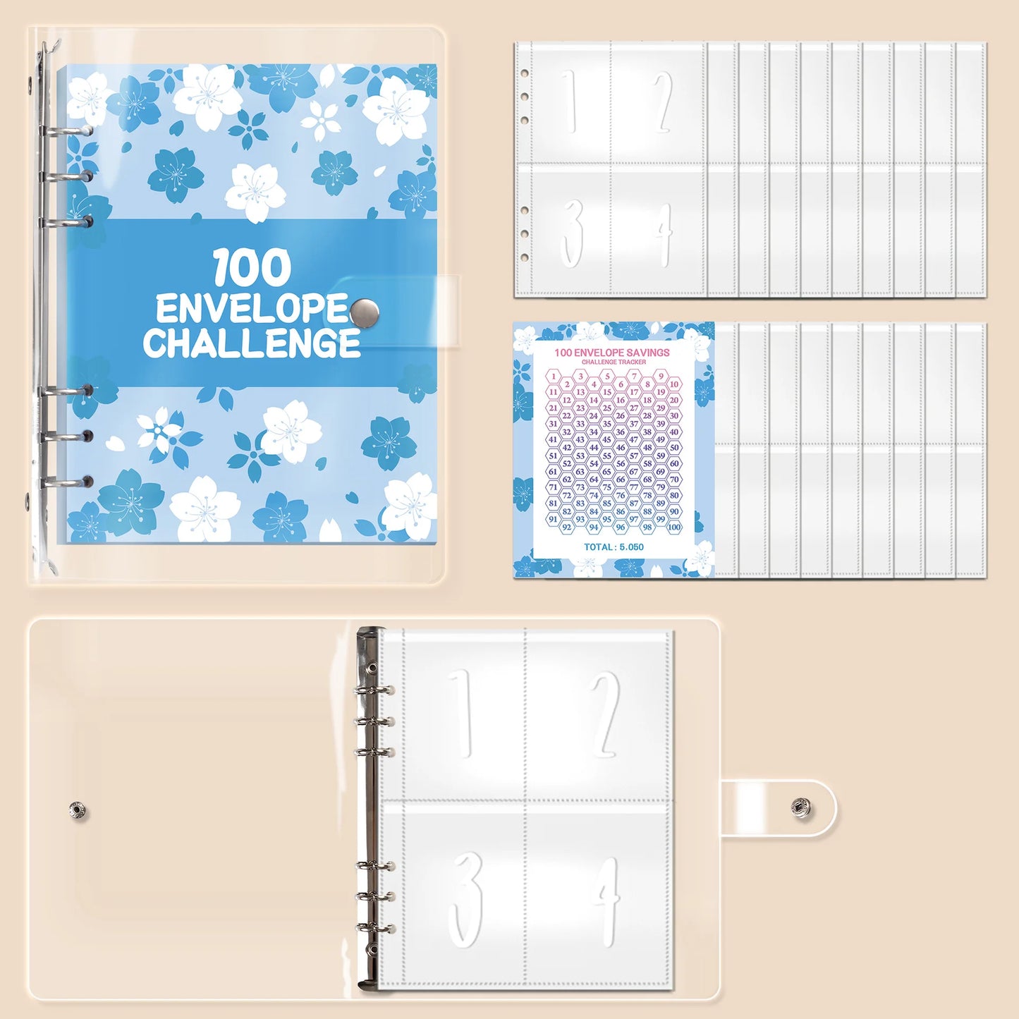 100 Envelopes Money Saving Money A5 Binder