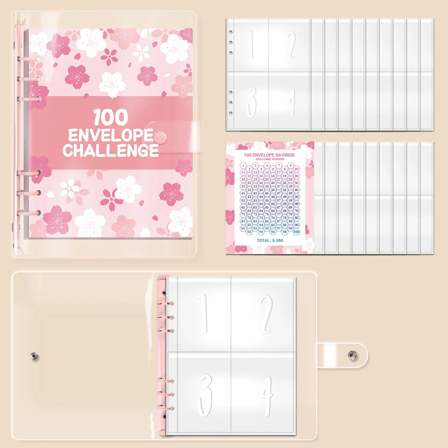 100 Envelopes Money Saving Money A5 Binder