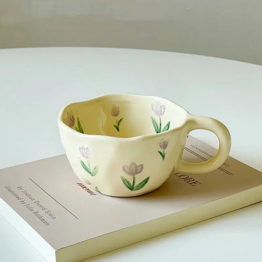 Hand painted flower mug
