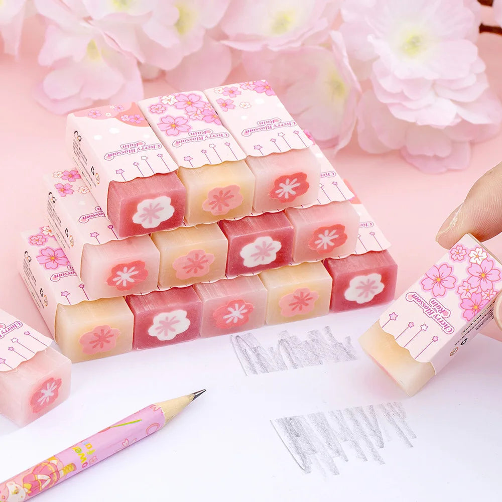 Kawaii Cherry Blossom Eraser Set