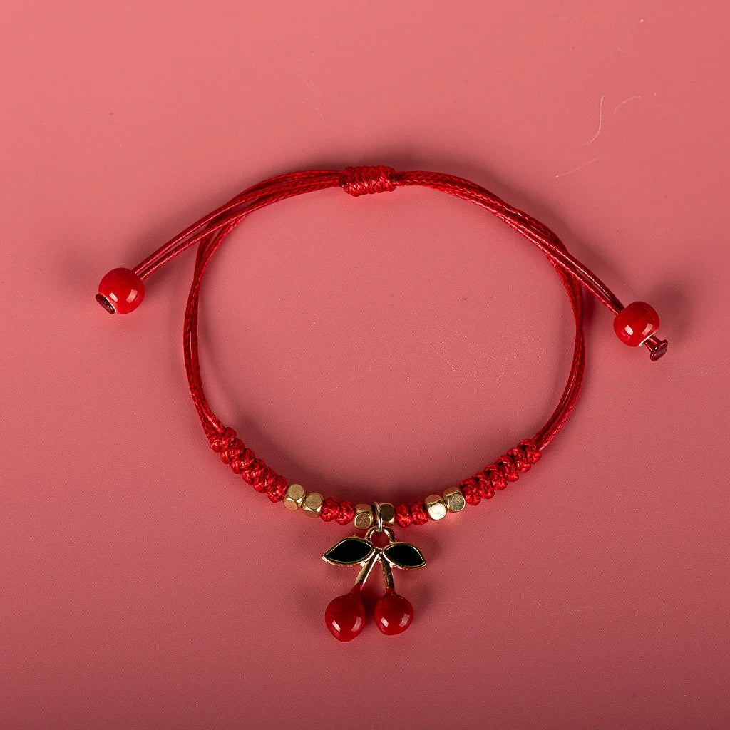 Strawberry & Cherry Charm Bracelet
