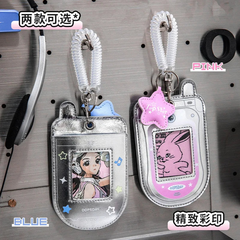 Flip phone k pop photo card holder