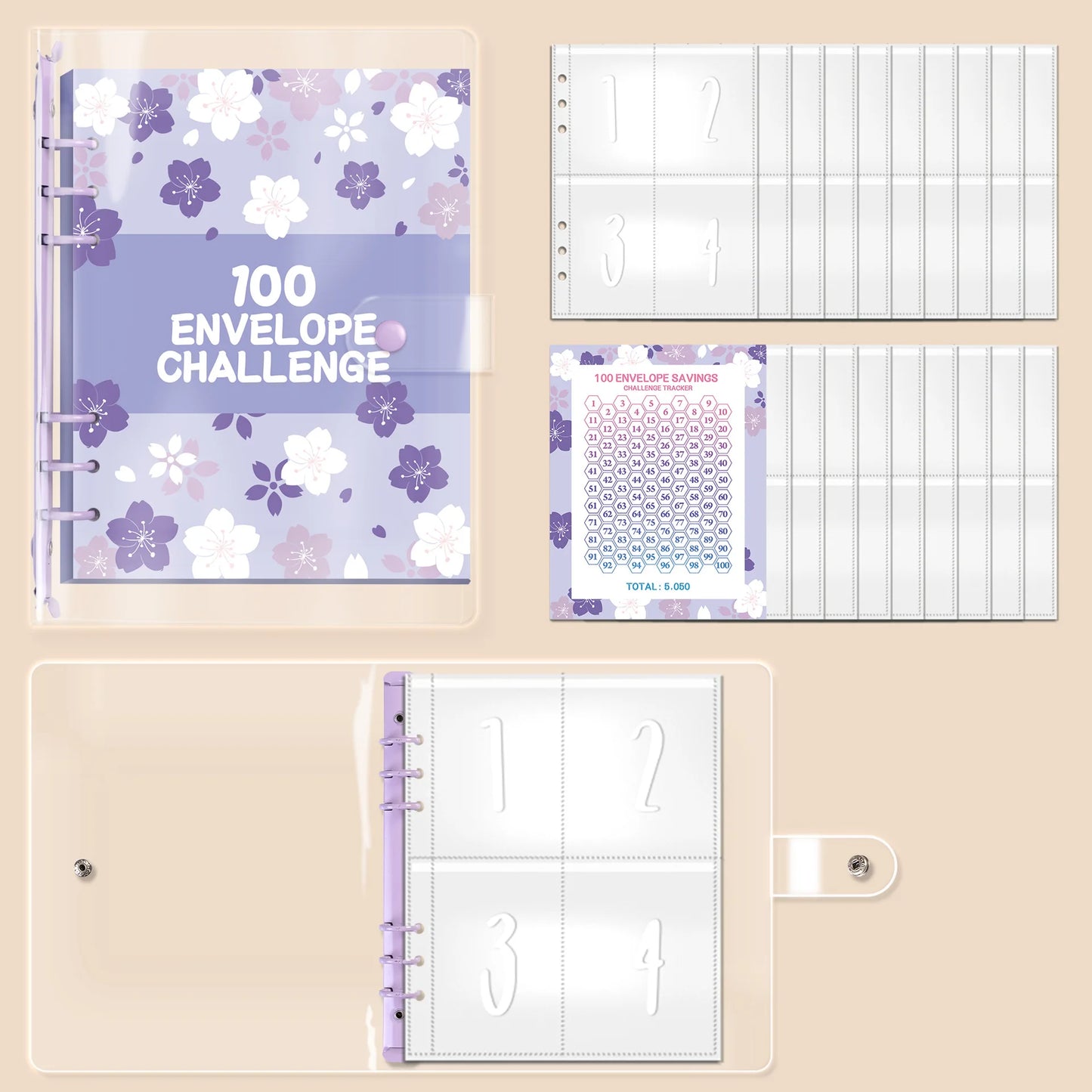 100 Envelopes Money Saving Money A5 Binder