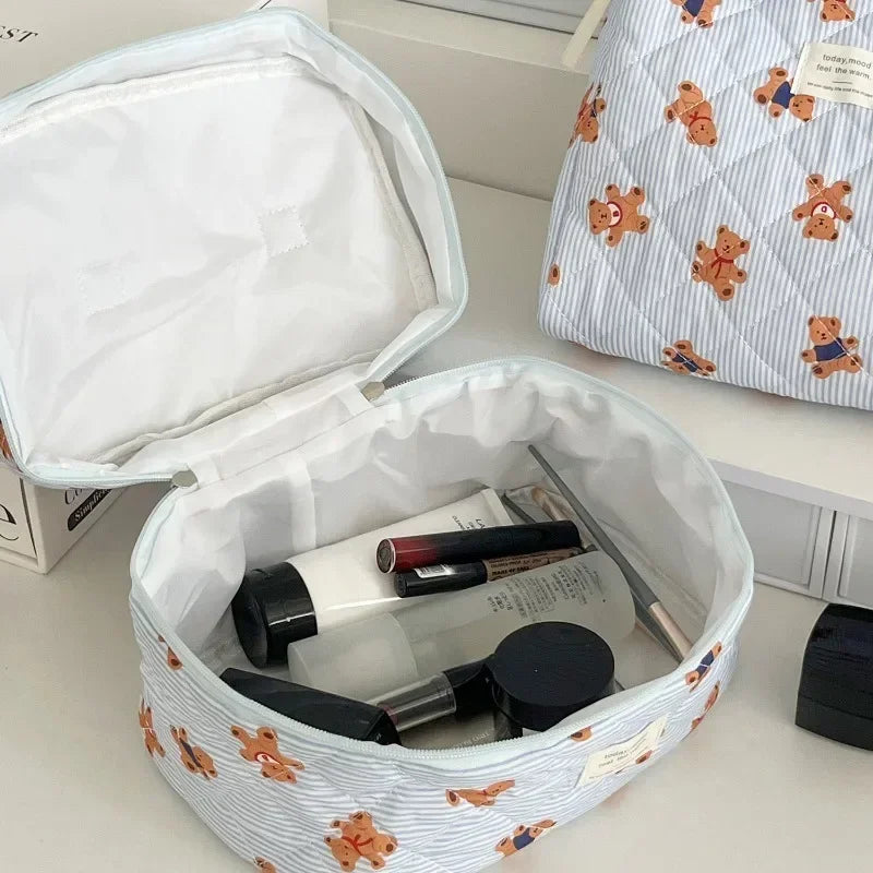 Quilted Bear Makeup Bag