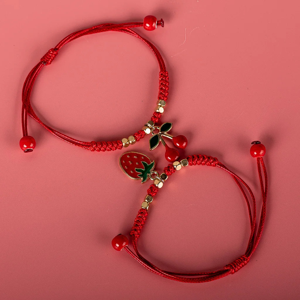 Strawberry & Cherry Charm Bracelet