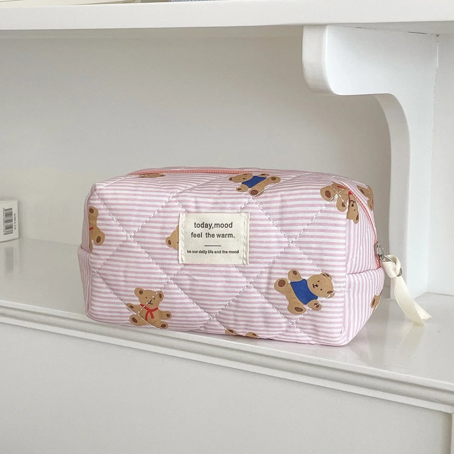 Quilted Bear Makeup Bag
