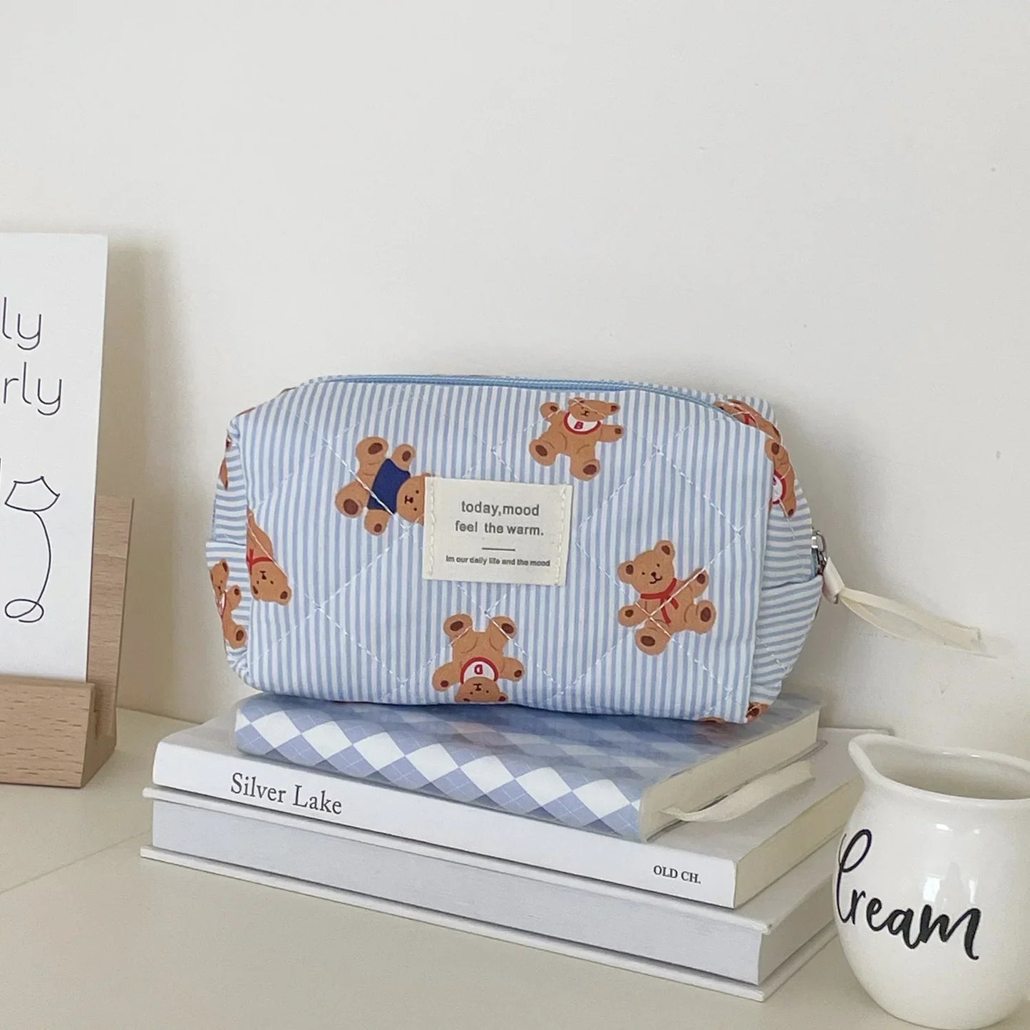 Quilted Bear Makeup Bag