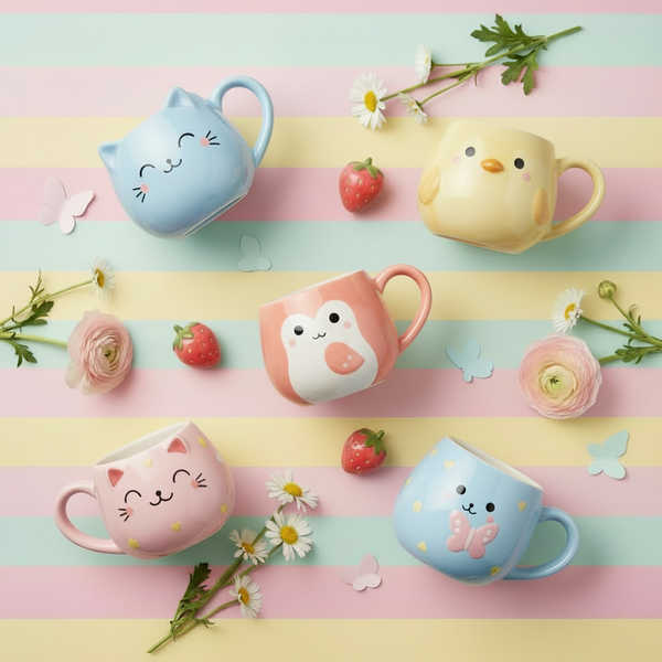 Kawaii Mug Collection Peach Blue